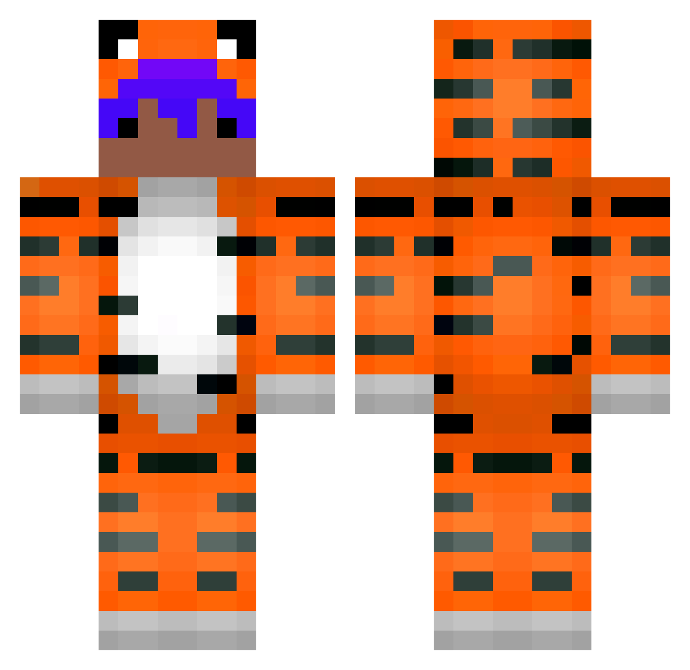 laking Minecraft skin, front and back view