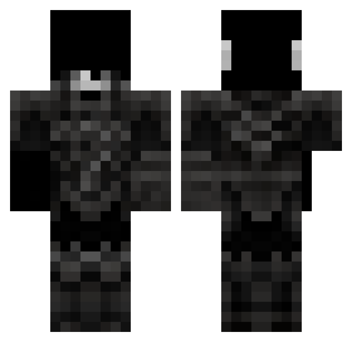 Volusss Minecraft skin, front and back view