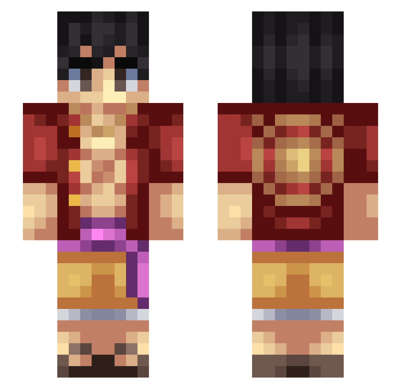 Bokuwa_Chopper Minecraft skin, front and back view