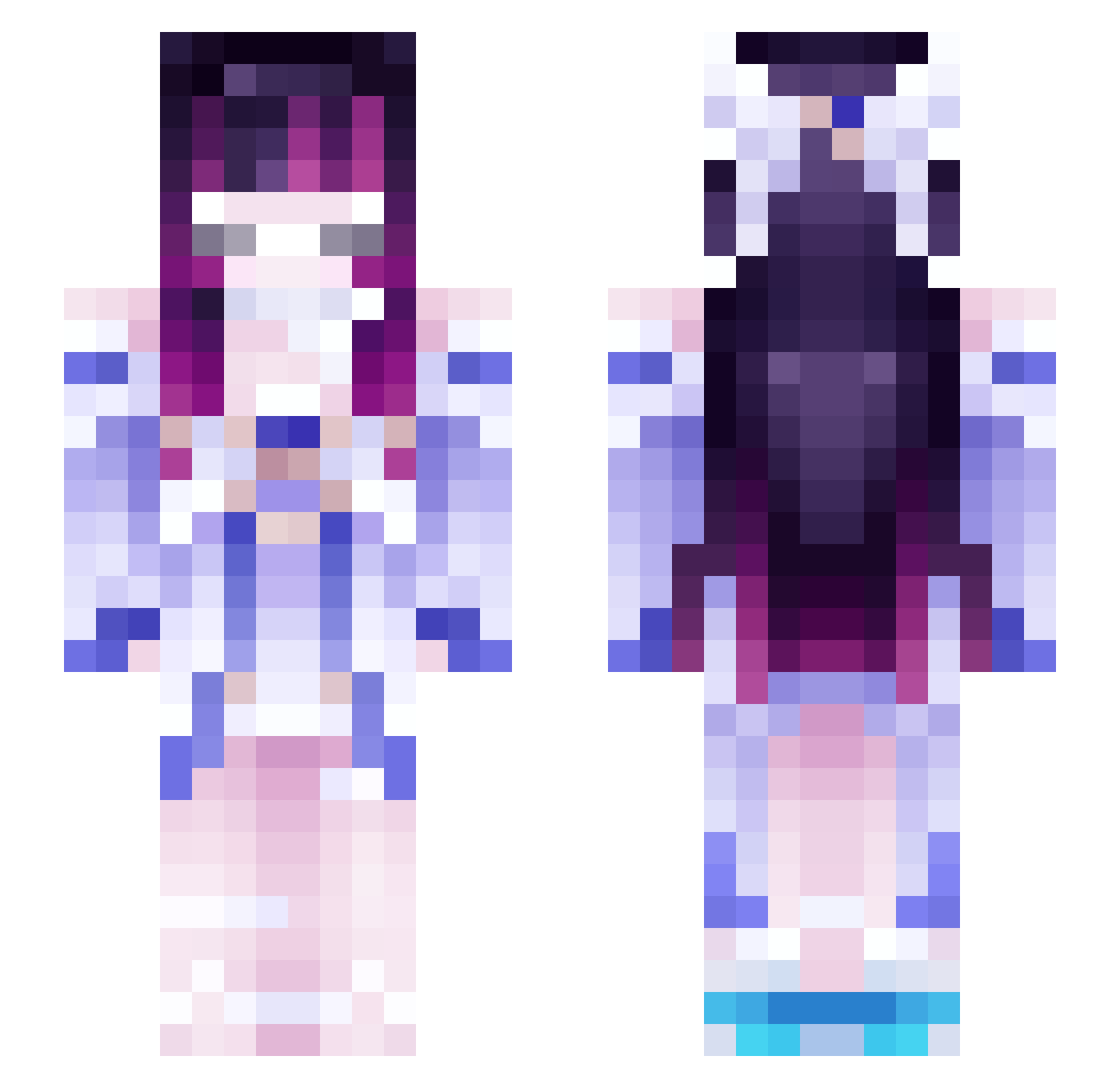 Dakanaa Minecraft skin, front and back view