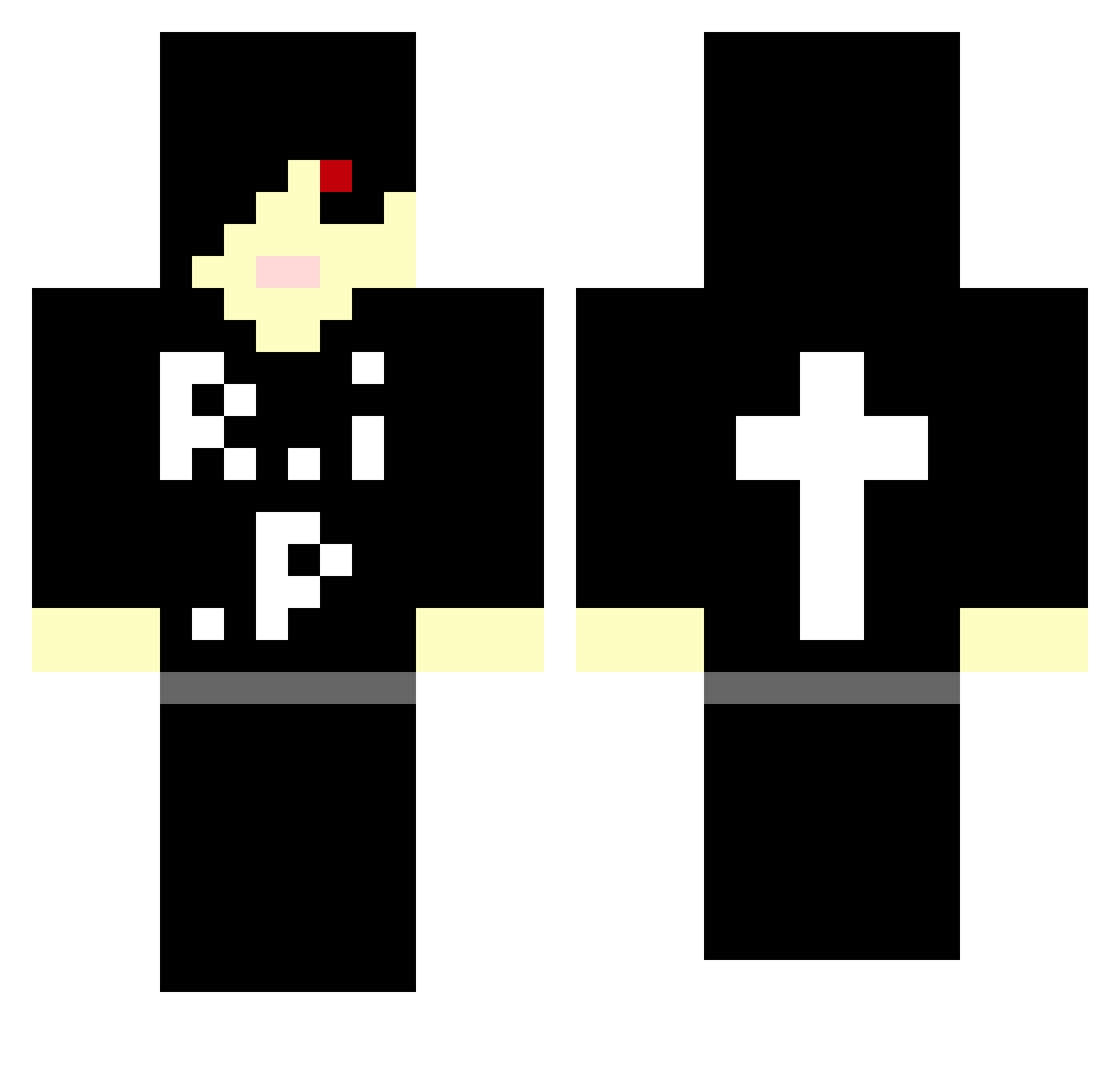 Availability Minecraft skin, front and back view