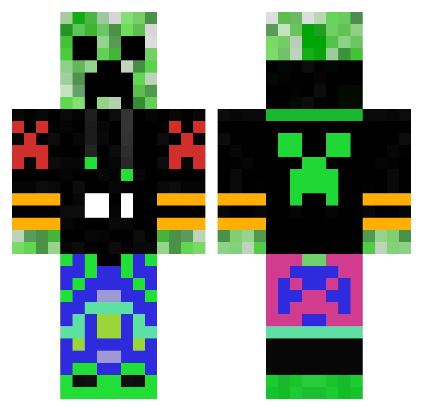 Batyu24 Minecraft skin, front and back view