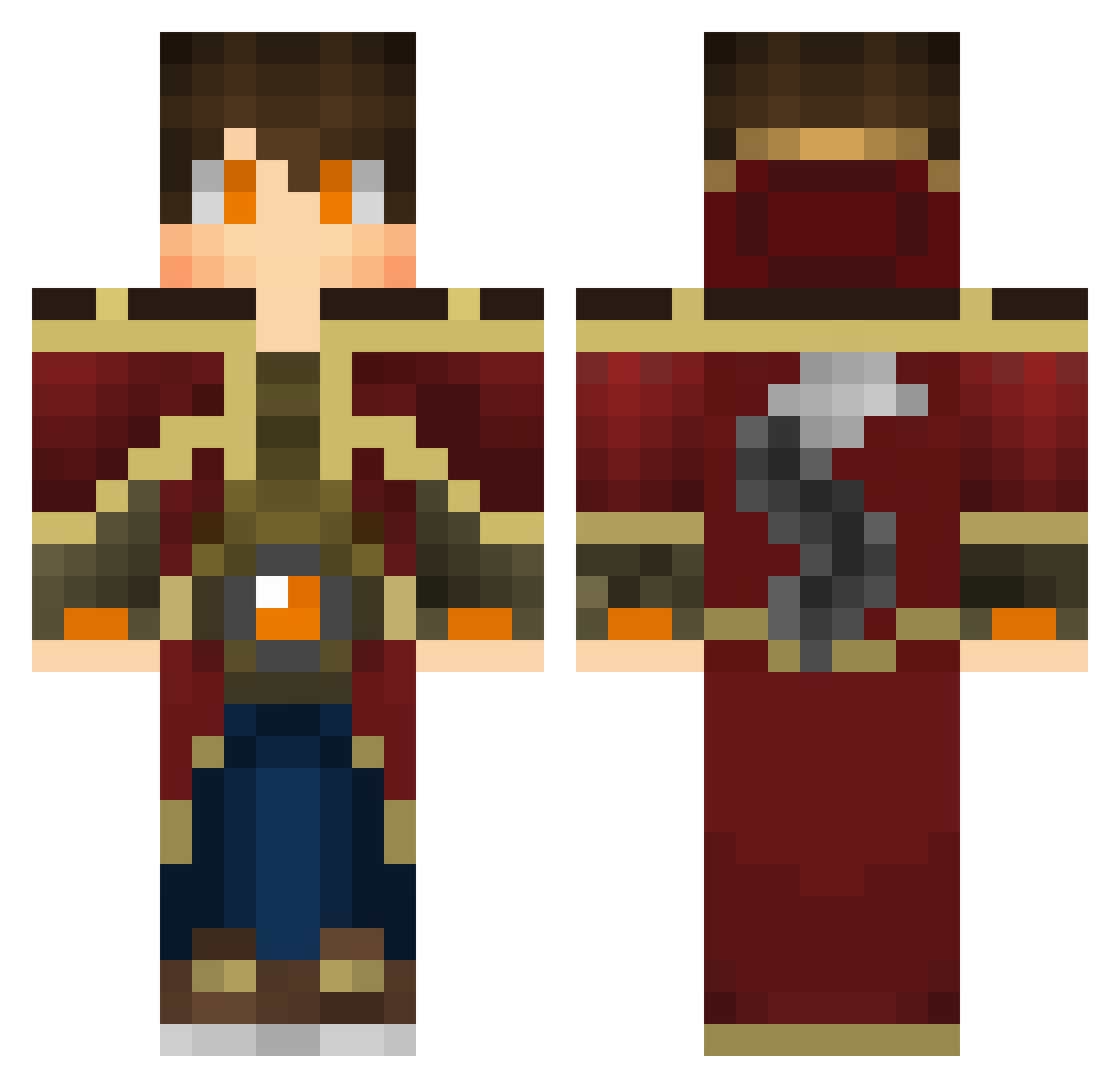 MagoPesce Minecraft skin, front and back view