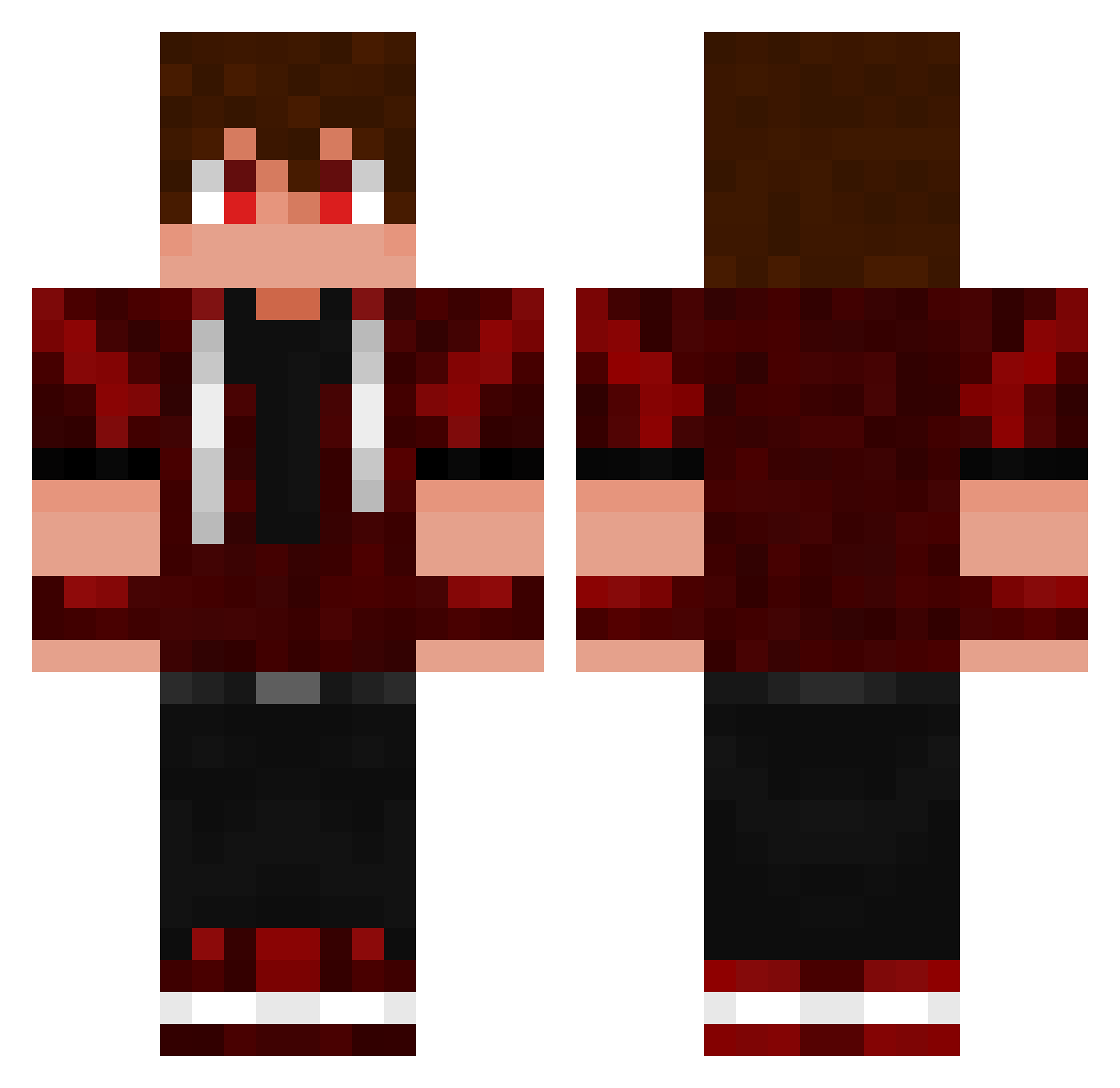 Saprophagous Minecraft skin, front and back view