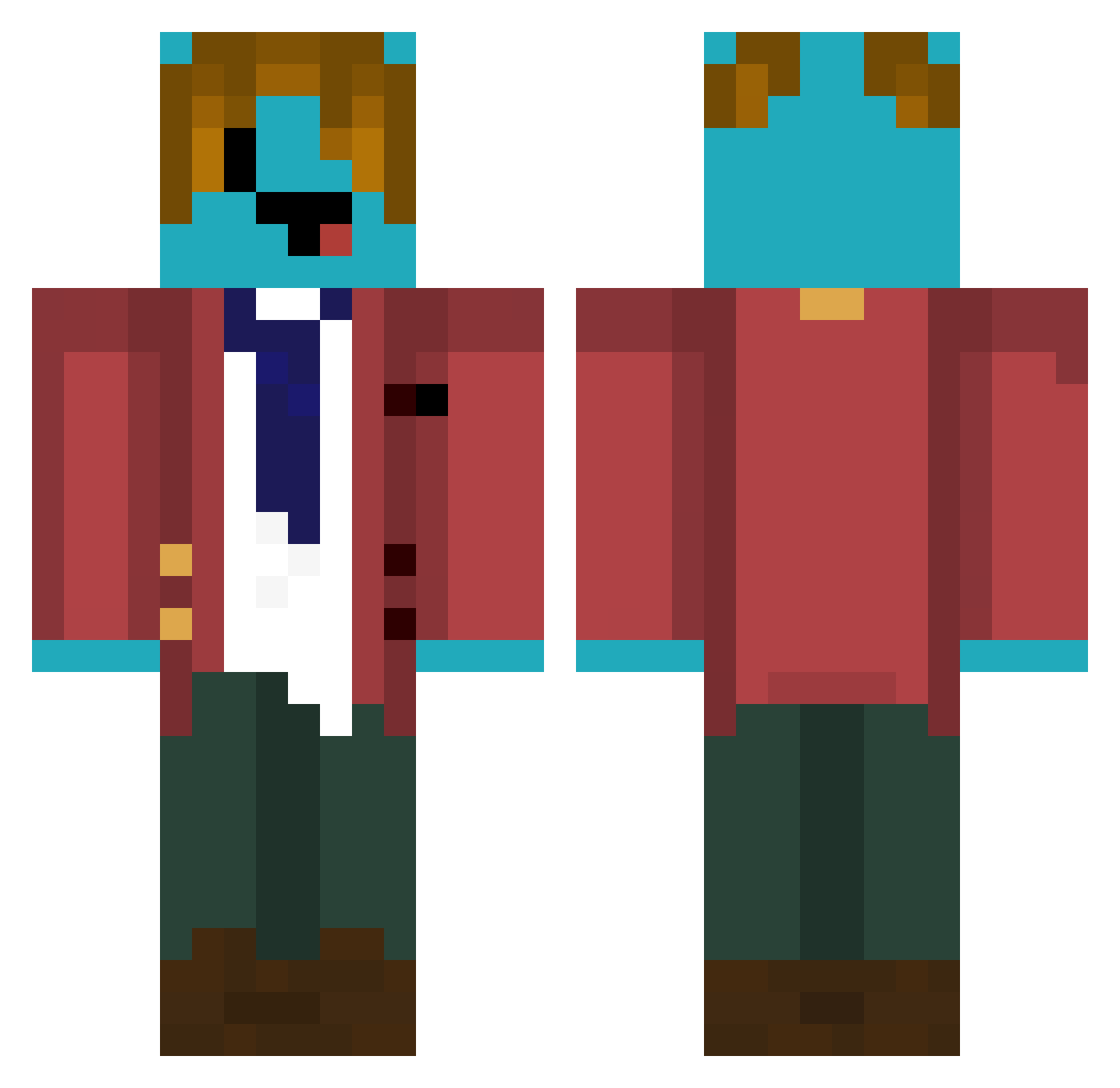 ilyasdubm Minecraft skin, front and back view