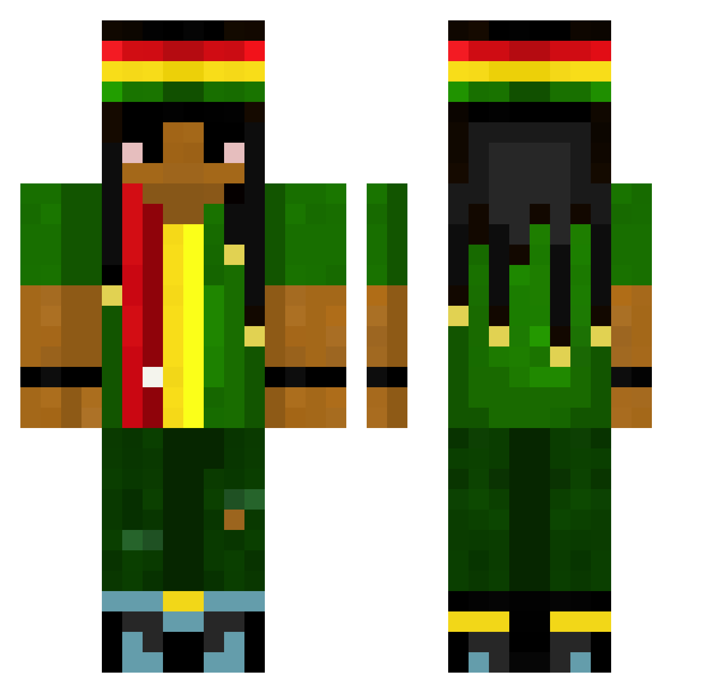 TiloTurner Minecraft skin, front and back view