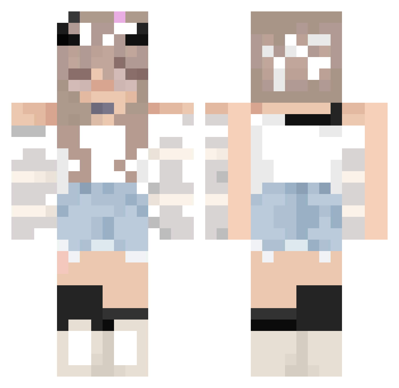 watermelon443 Minecraft skin, front and back view