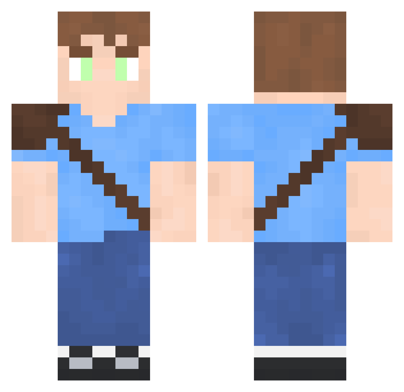 DeaconGuy Minecraft skin, front and back view