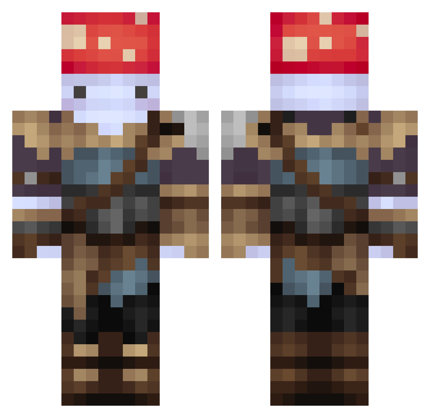 HeroJM Minecraft skin, front and back view