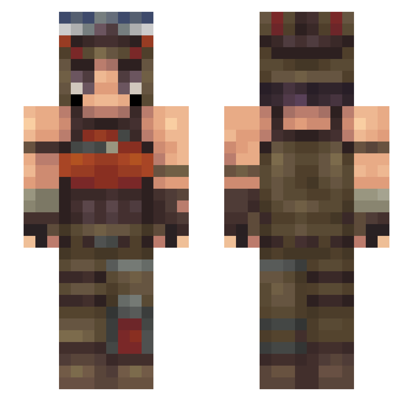 Moolum Minecraft skin, front and back view