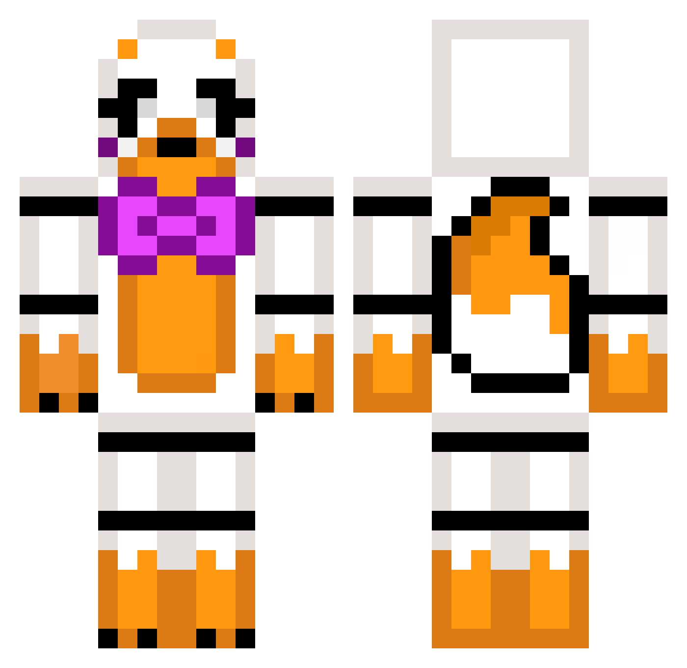 Mawzzz Minecraft skin, front and back view