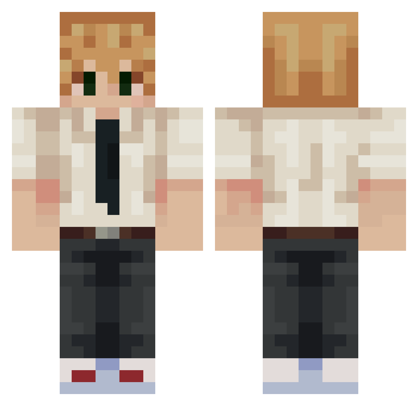 Osclum Minecraft skin, front and back view