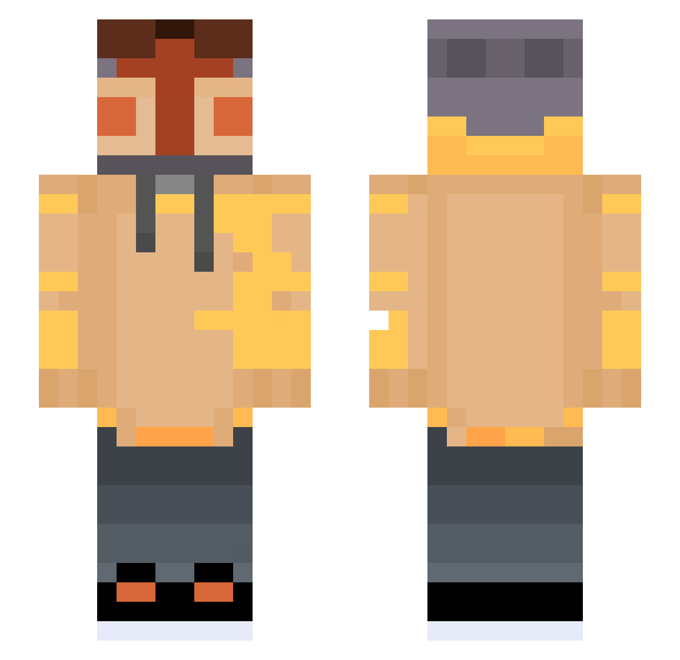 TheSkungler Minecraft skin, front and back view