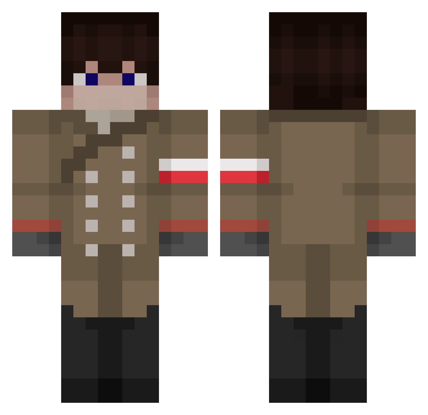 Scania113h Minecraft skin, front and back view
