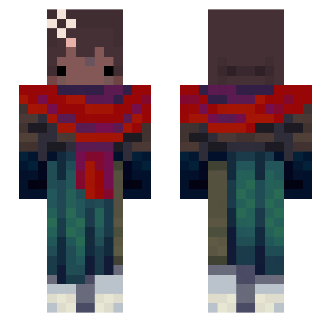 soslop Minecraft skin, front and back view
