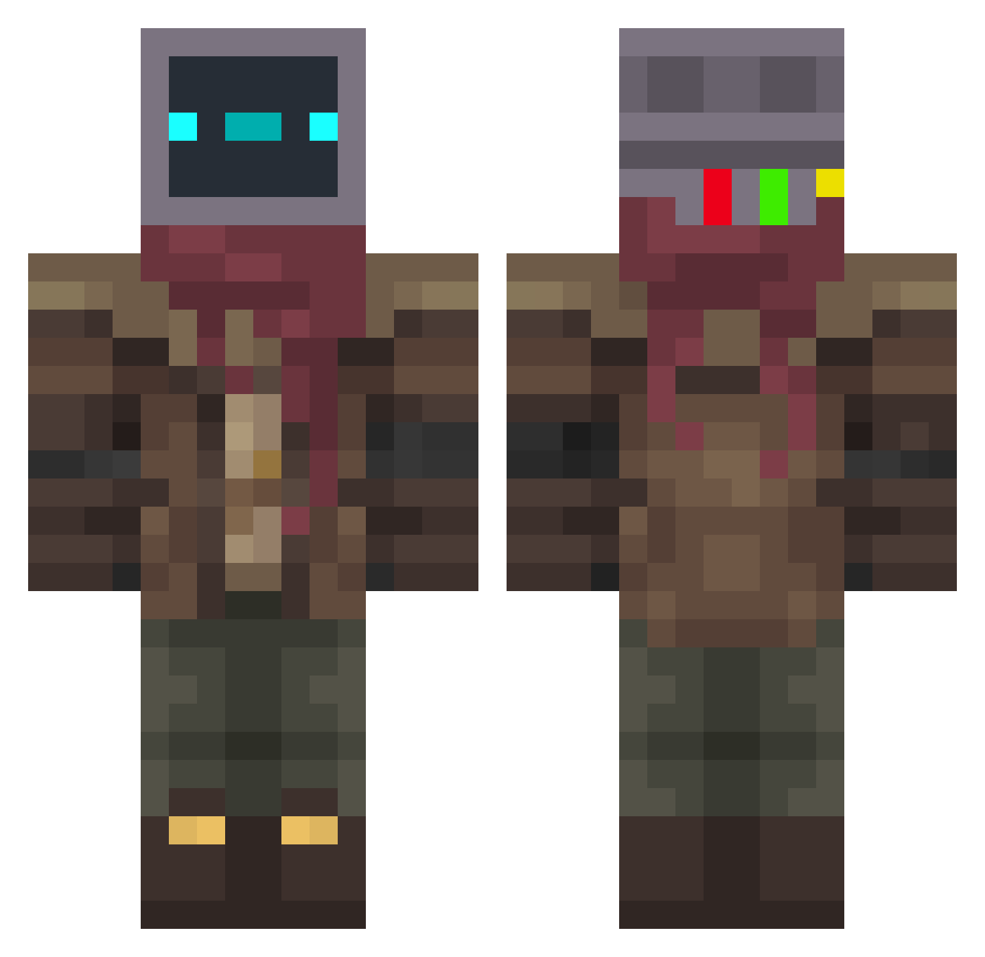 AgentAce47 Minecraft skin, front and back view
