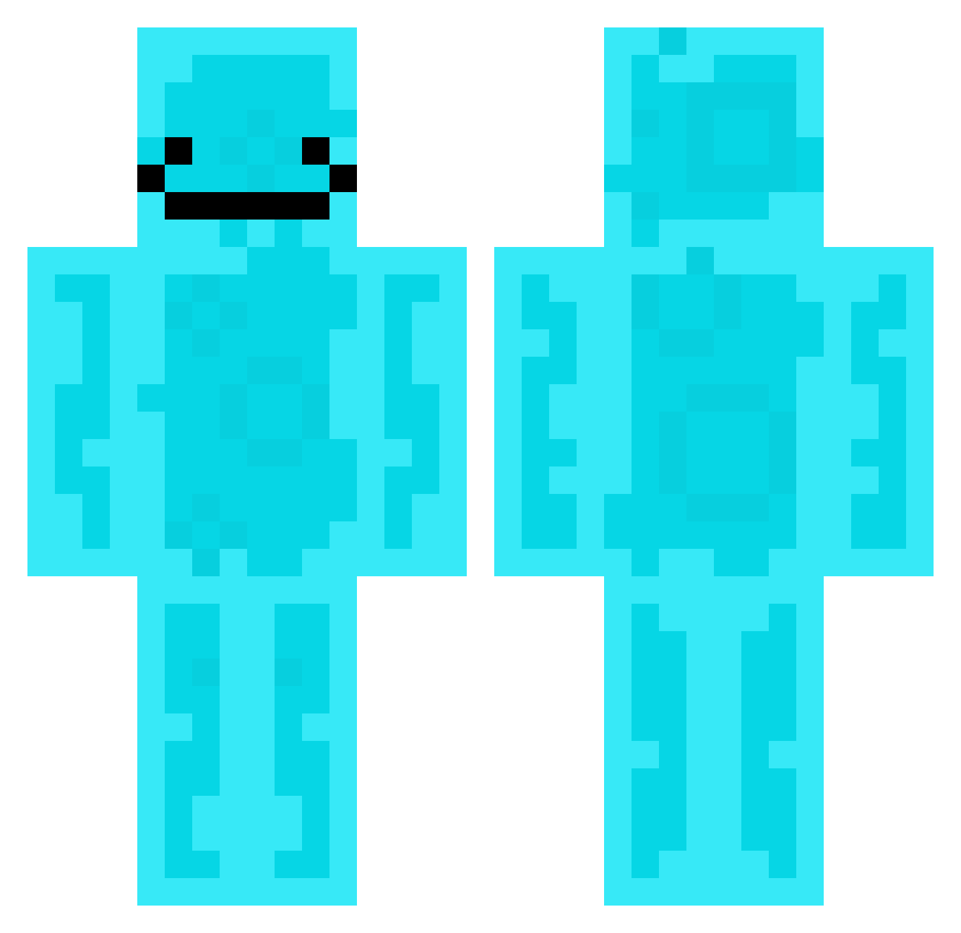 allorenothing Minecraft skin, front and back view