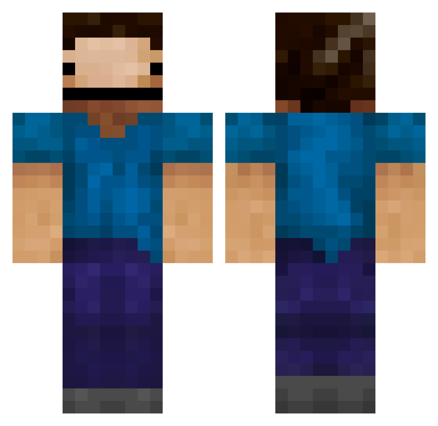 sohder Minecraft skin, front and back view