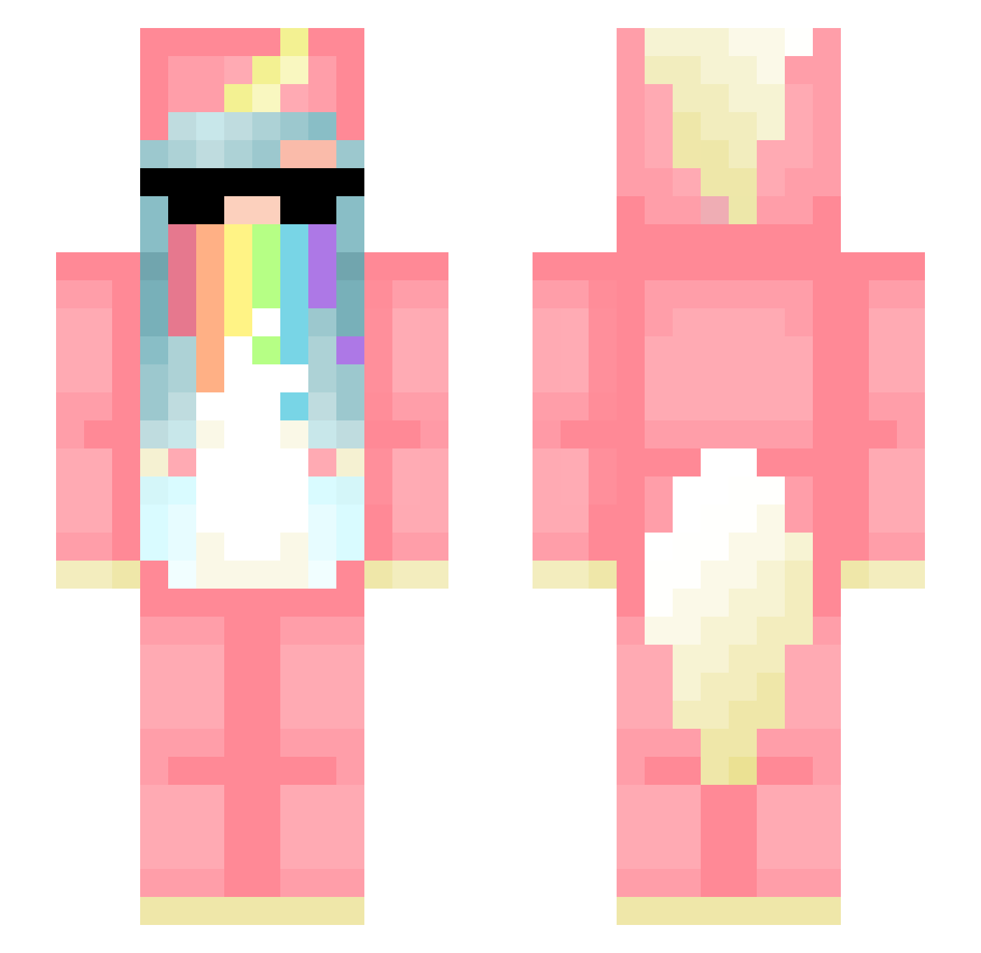 Mashimachan Minecraft skin, front and back view