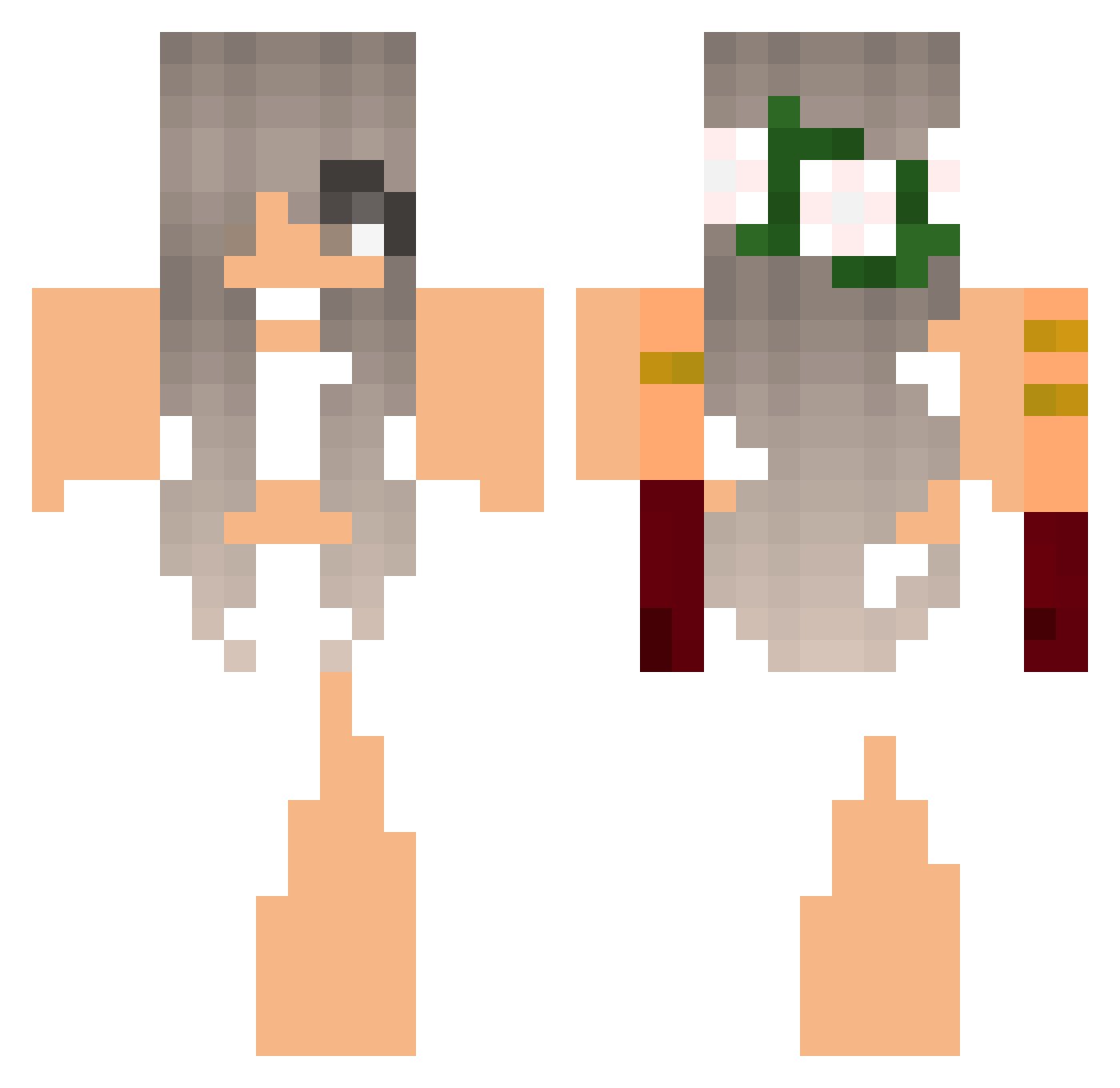 tricklynn Minecraft skin, front and back view