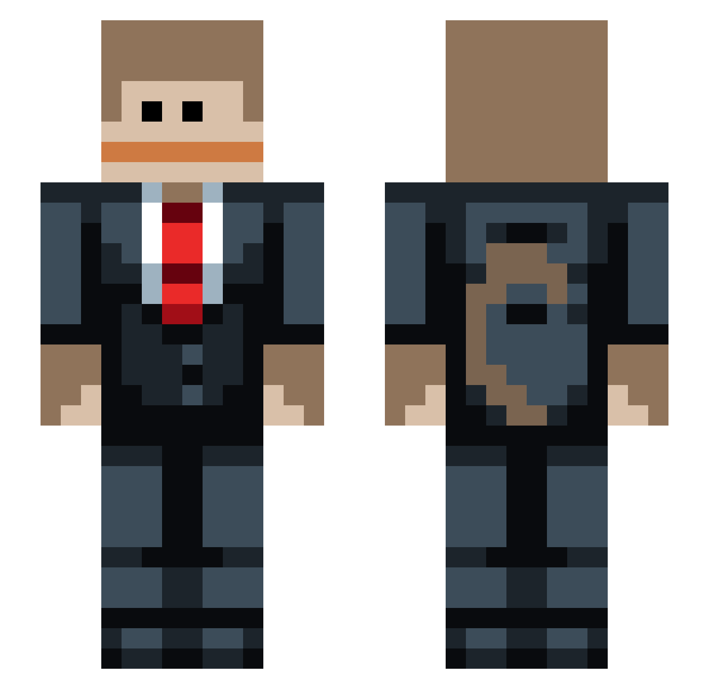 UncleRoland Minecraft skin, front and back view