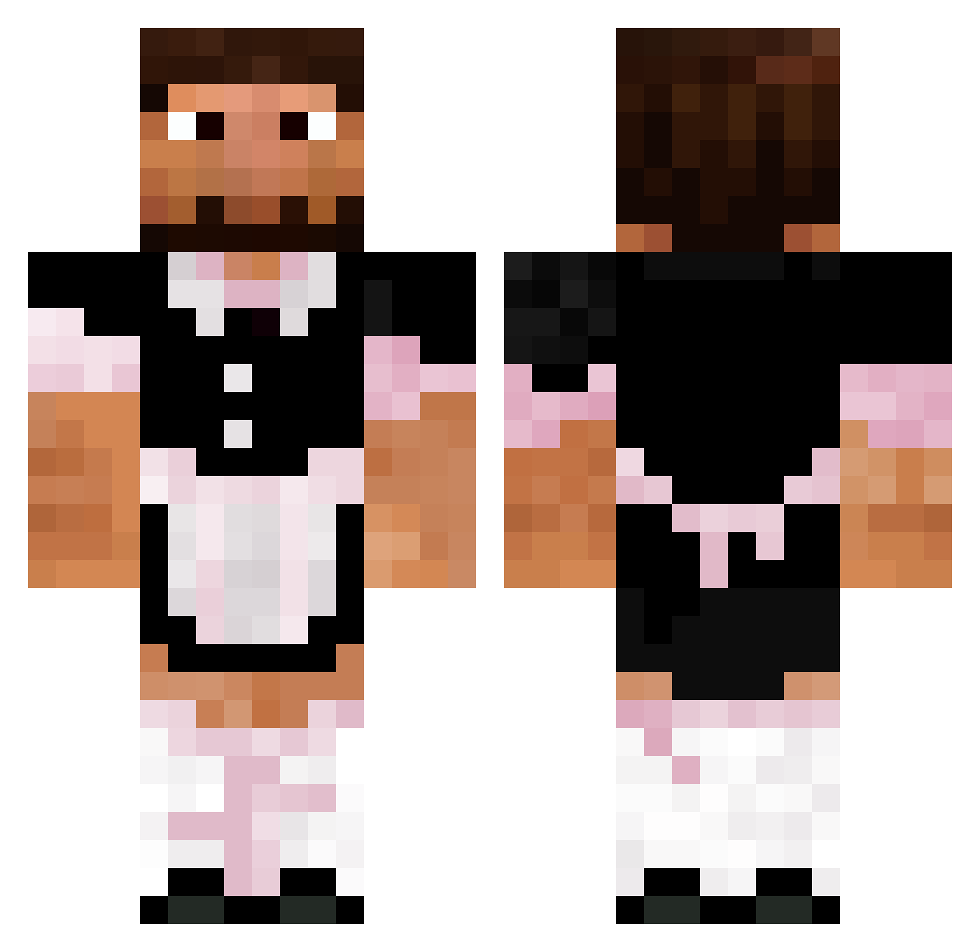 PirosChan Minecraft skin, front and back view