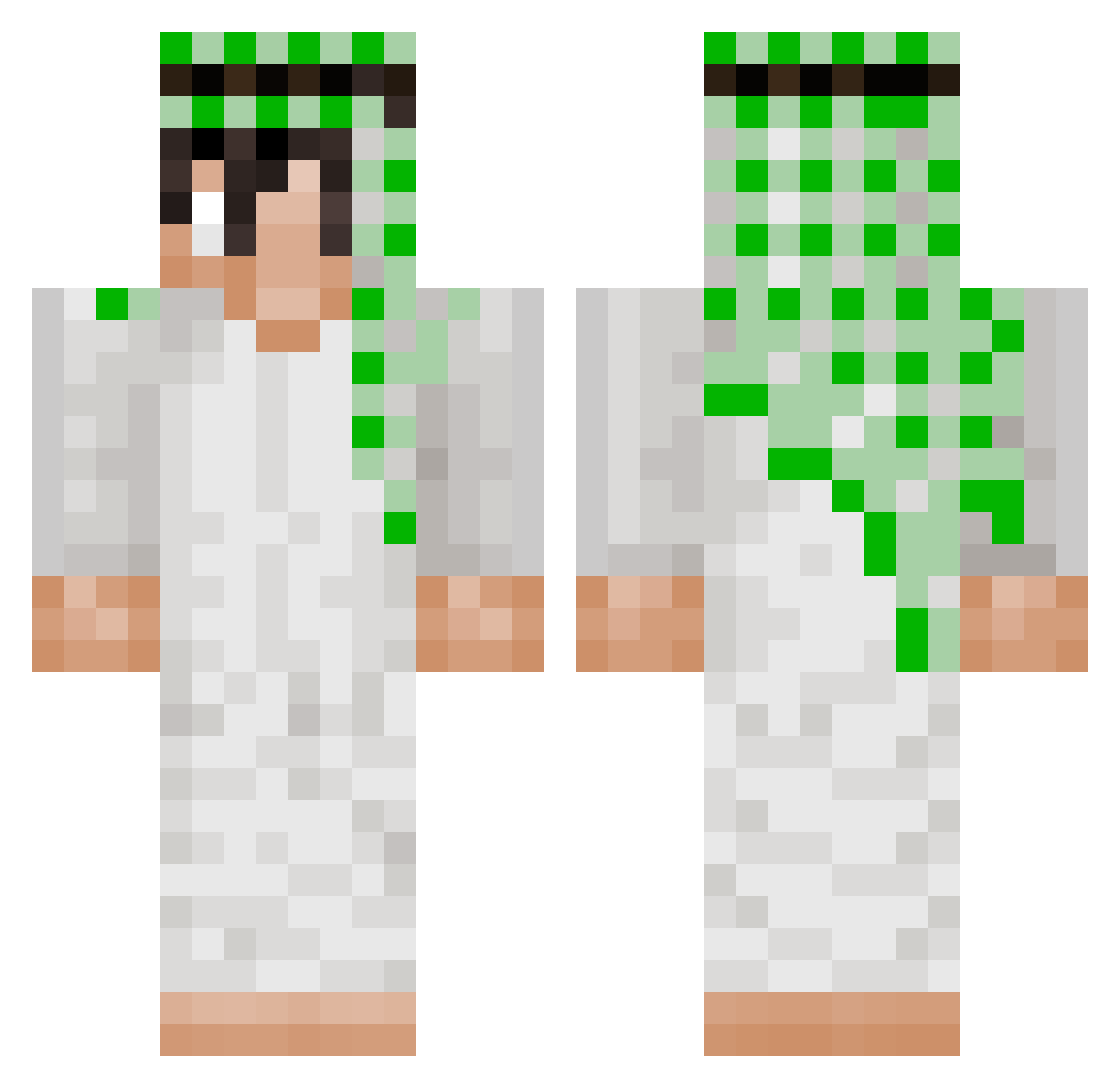 Ollifdt Minecraft skin, front and back view