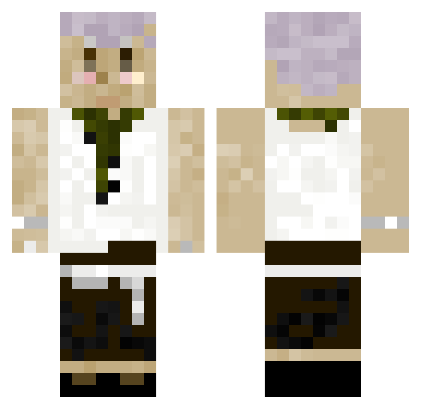 Wayneczy Minecraft skin, front and back view