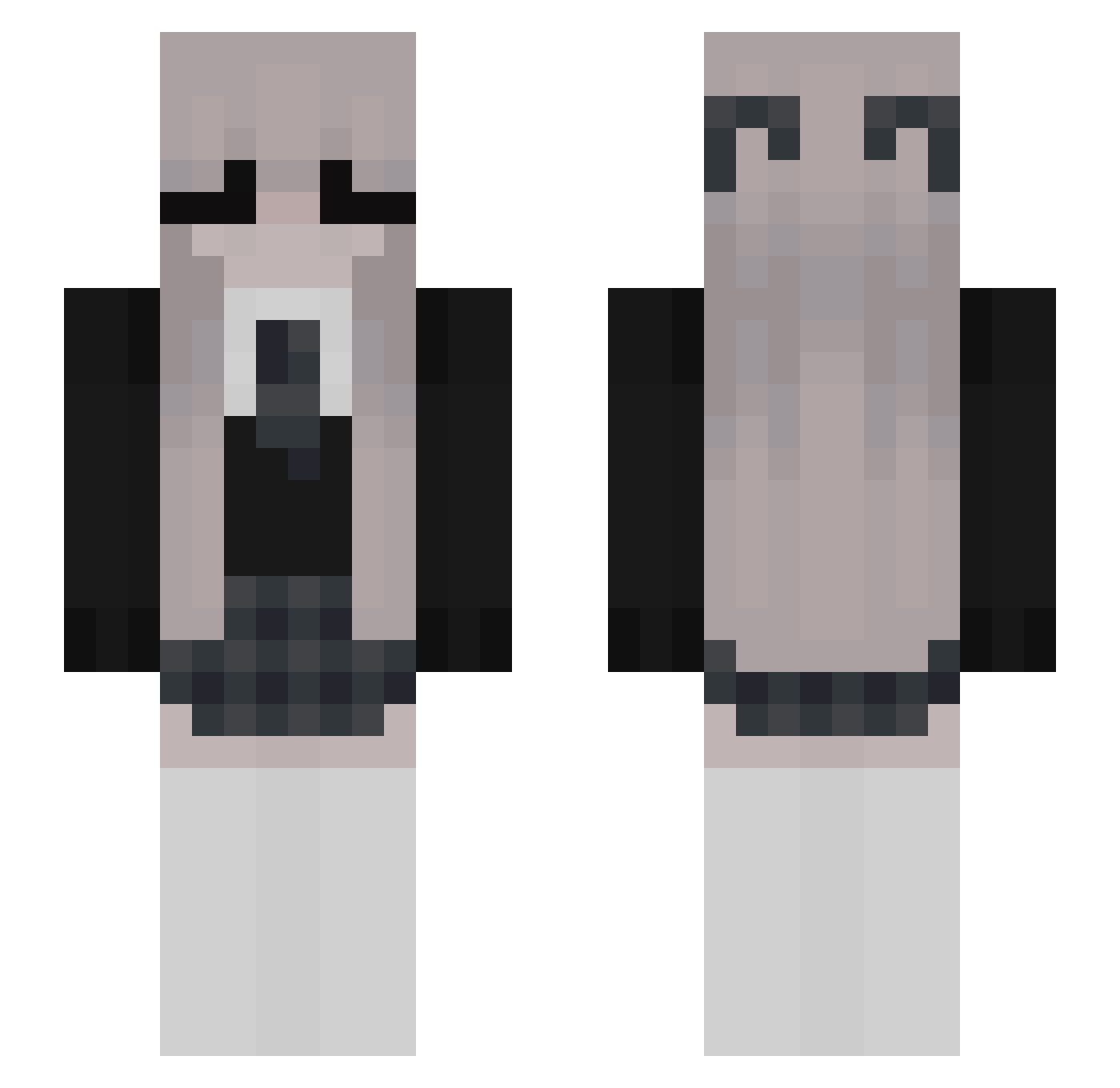 zcrybaby Minecraft skin, front and back view