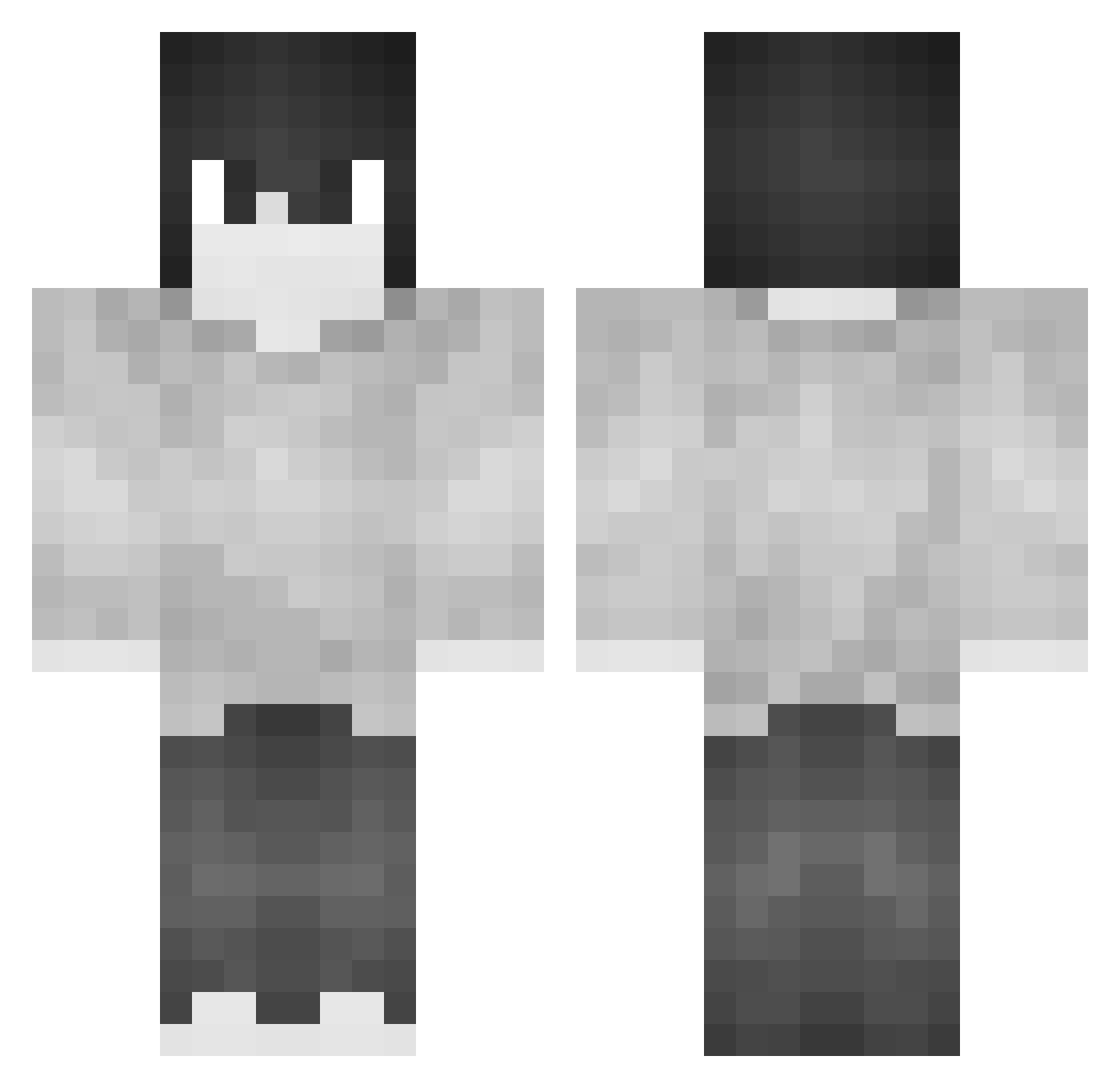 zelsuki Minecraft skin, front and back view