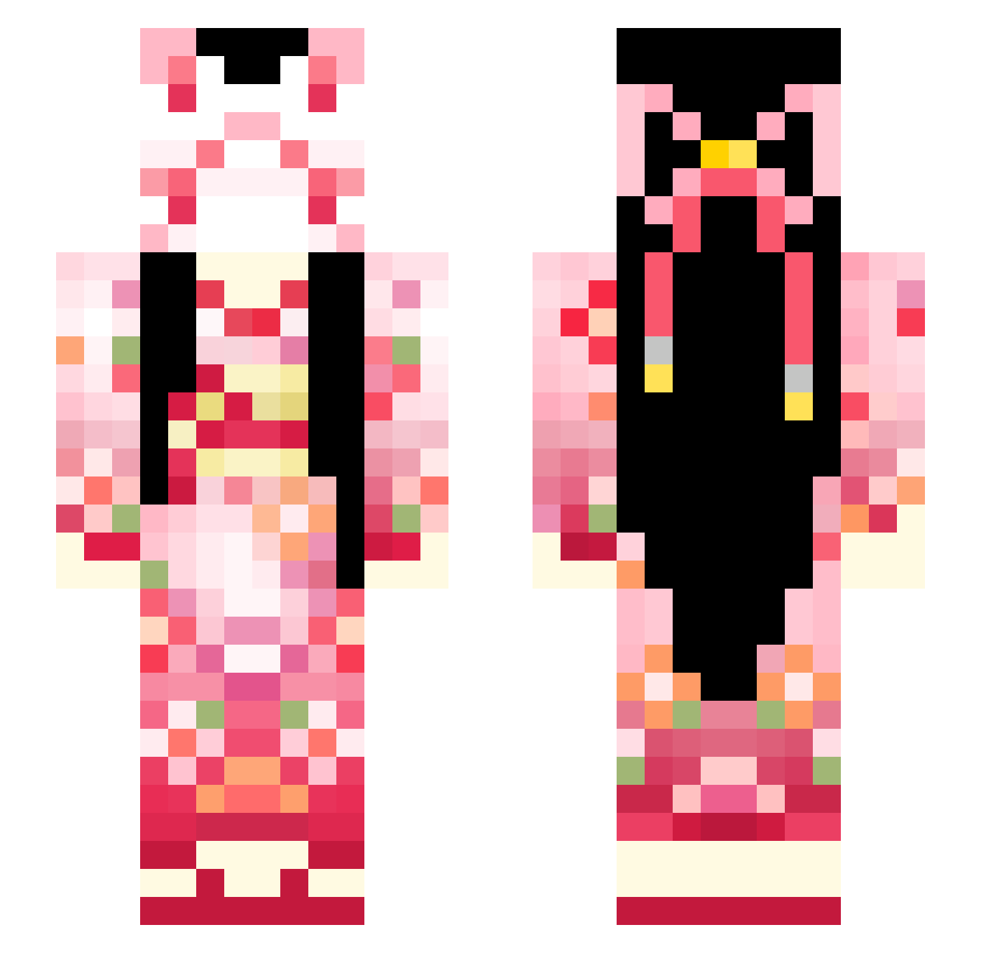Chalteax Minecraft skin, front and back view