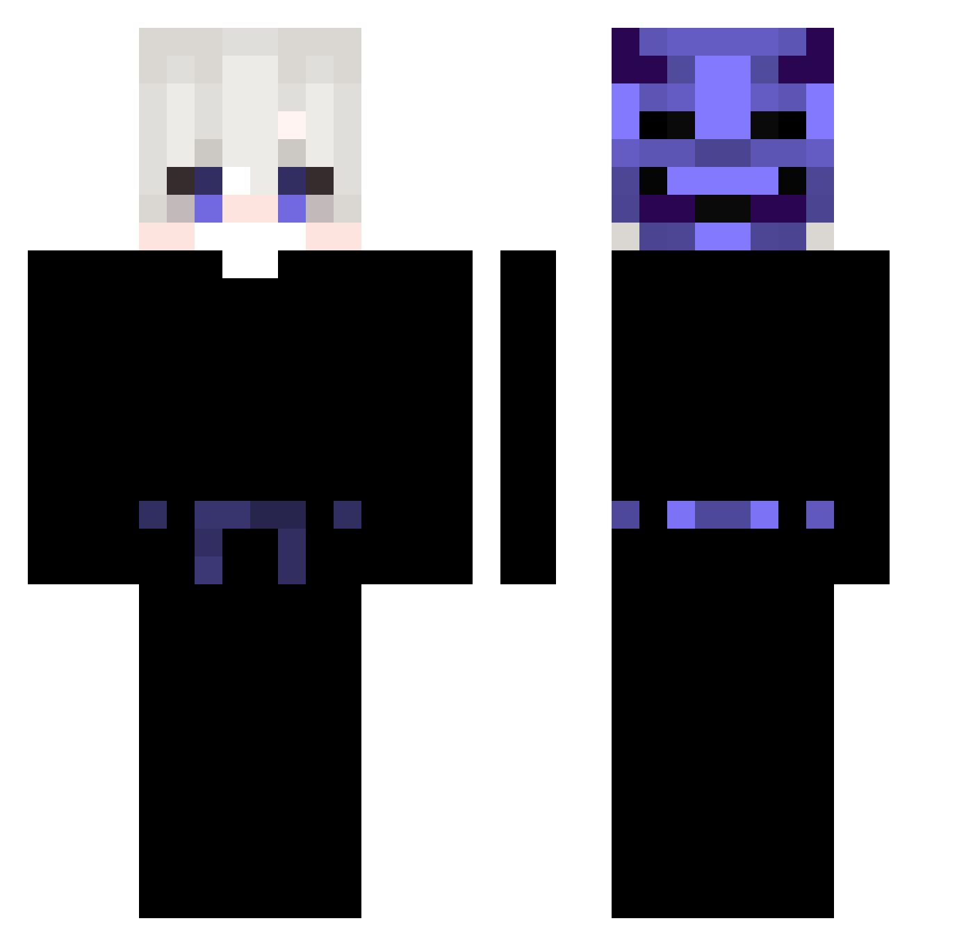 Xarushii Minecraft skin, front and back view