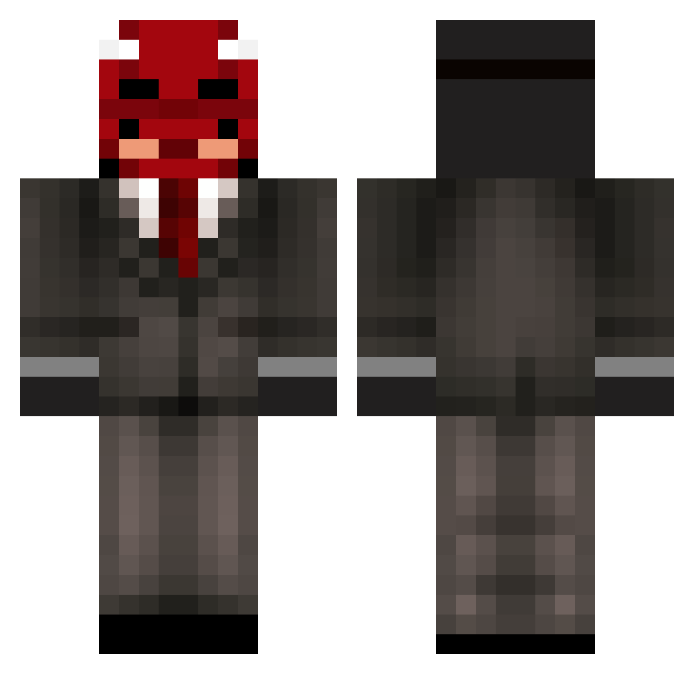 Bourn Minecraft skin, front and back view