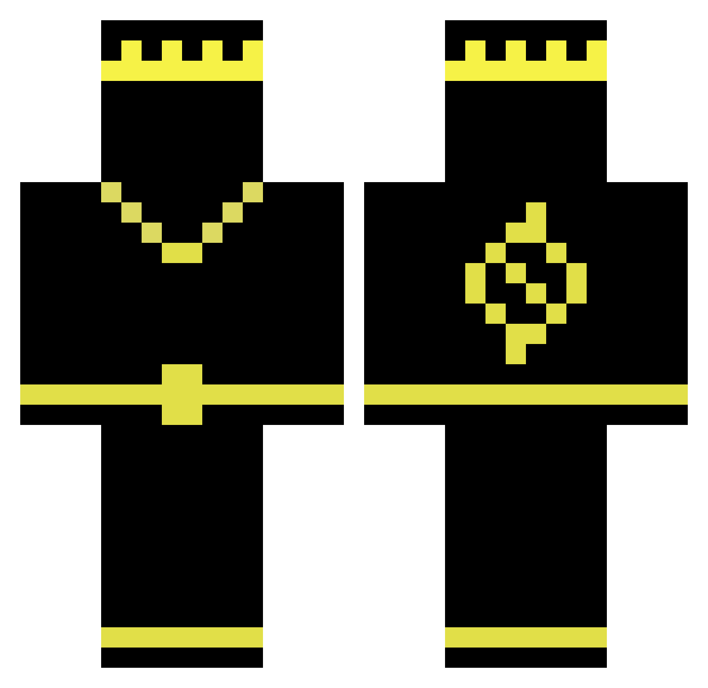 XJyrii Minecraft skin, front and back view