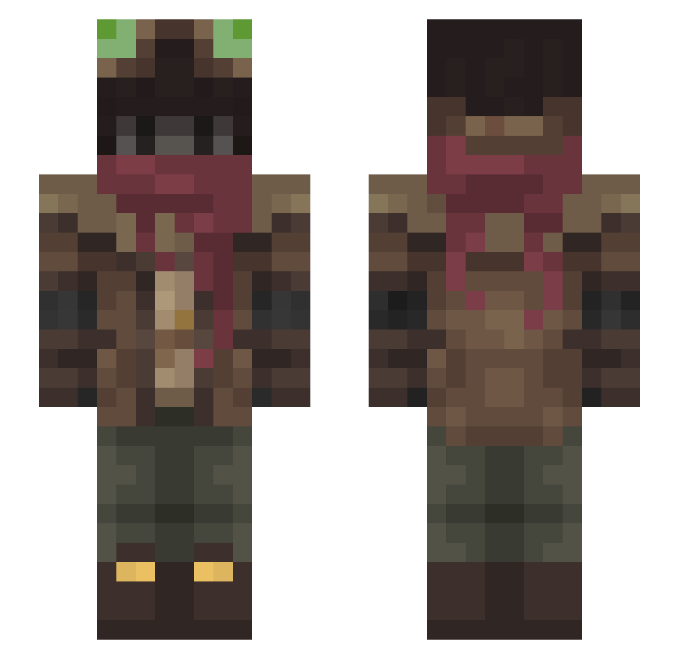 thenocx Minecraft skin, front and back view