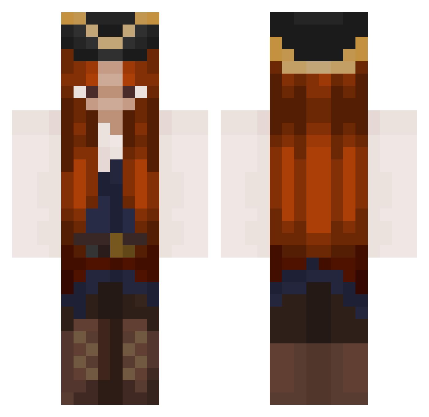 snooobies Minecraft skin, front and back view