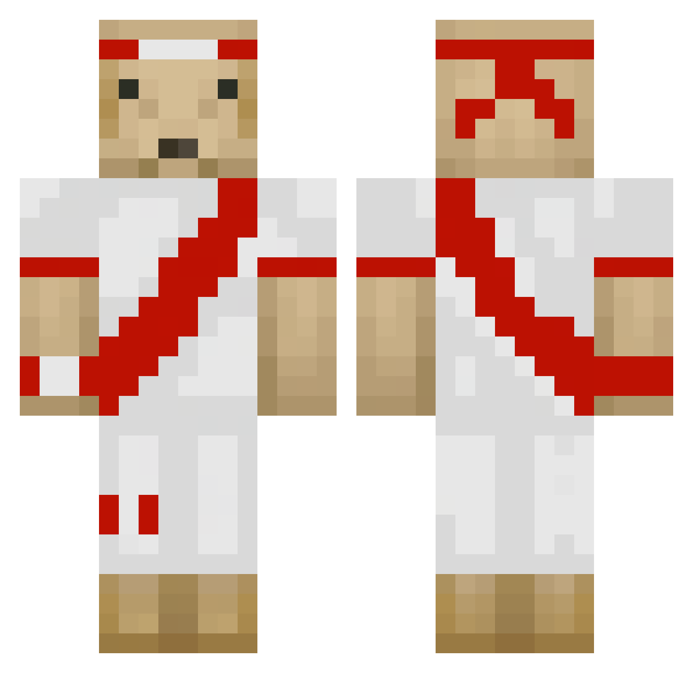 FiruGOD Minecraft skin, front and back view