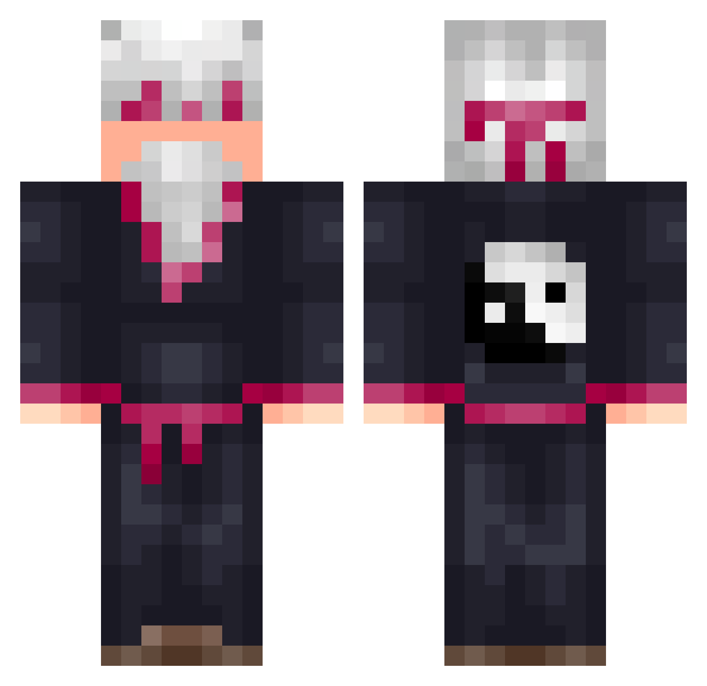 Obmarr Minecraft skin, front and back view