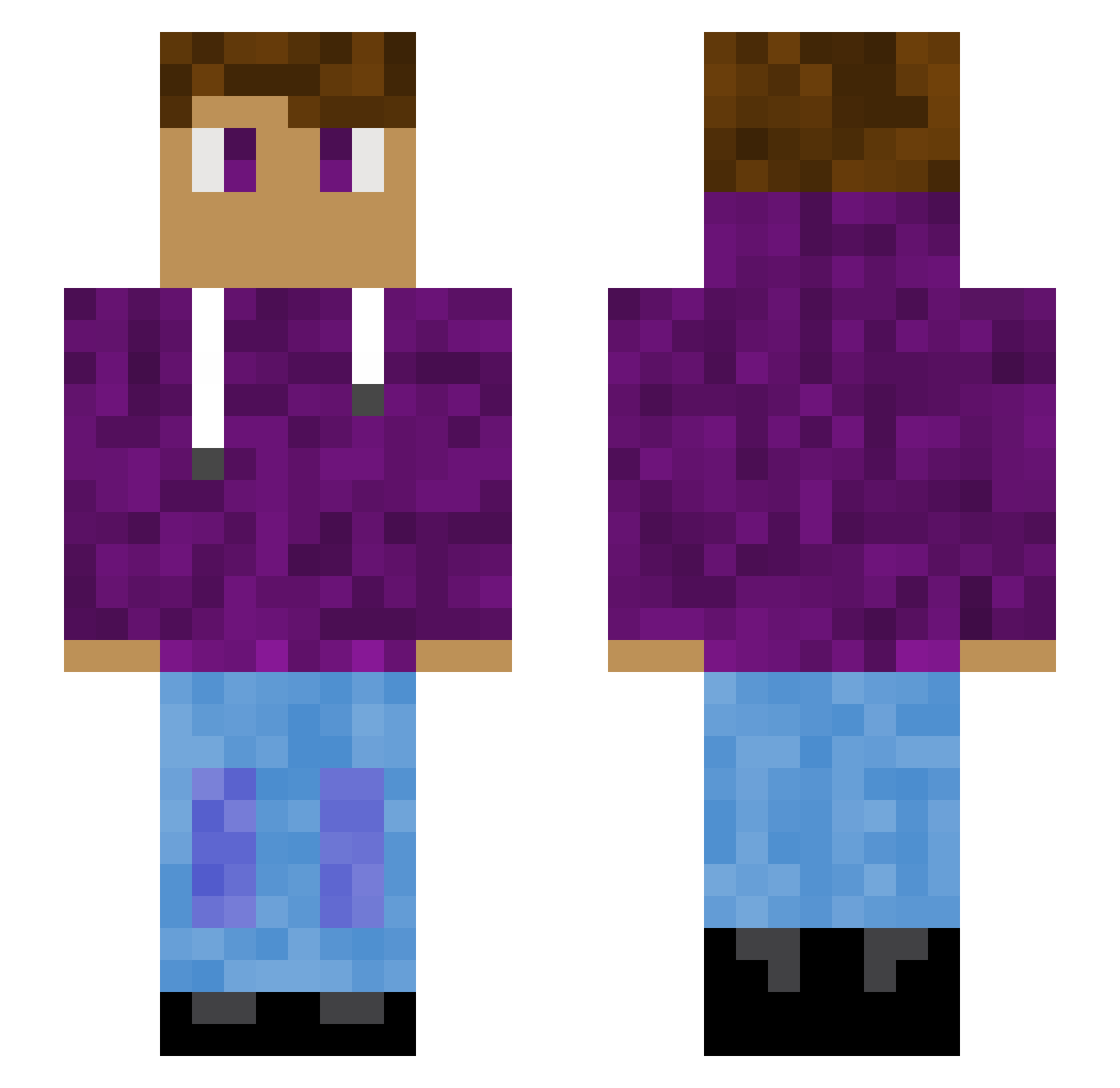 VibeCheck715 Minecraft skin, front and back view