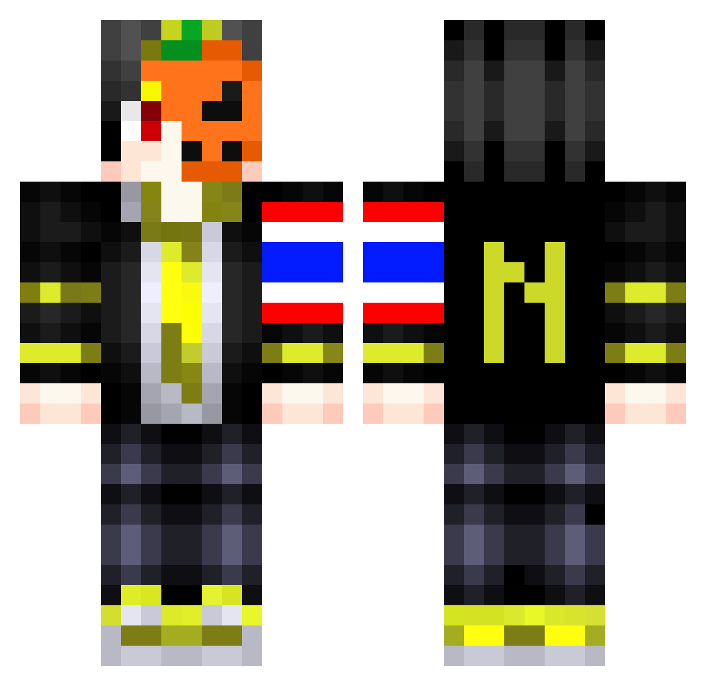 NonKungZa_YT_55 Minecraft skin, front and back view