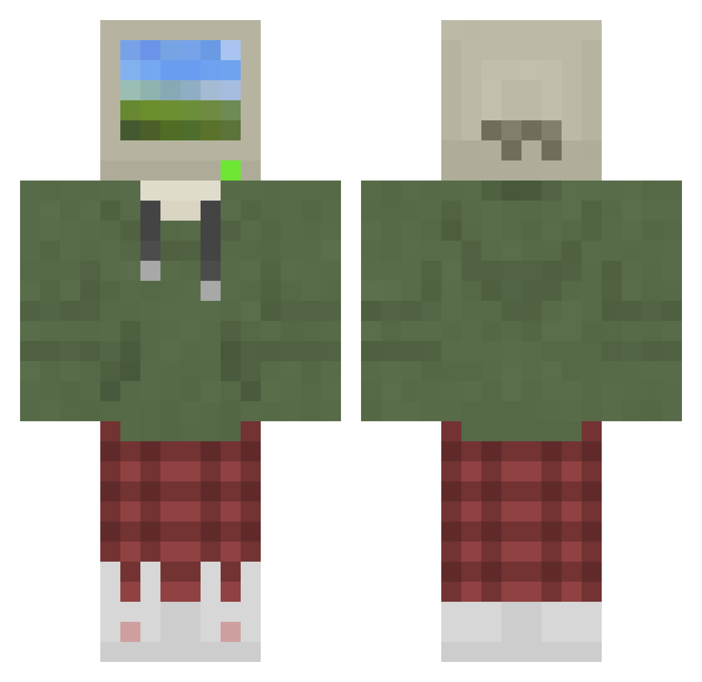 D0TI_YT Minecraft skin, front and back view