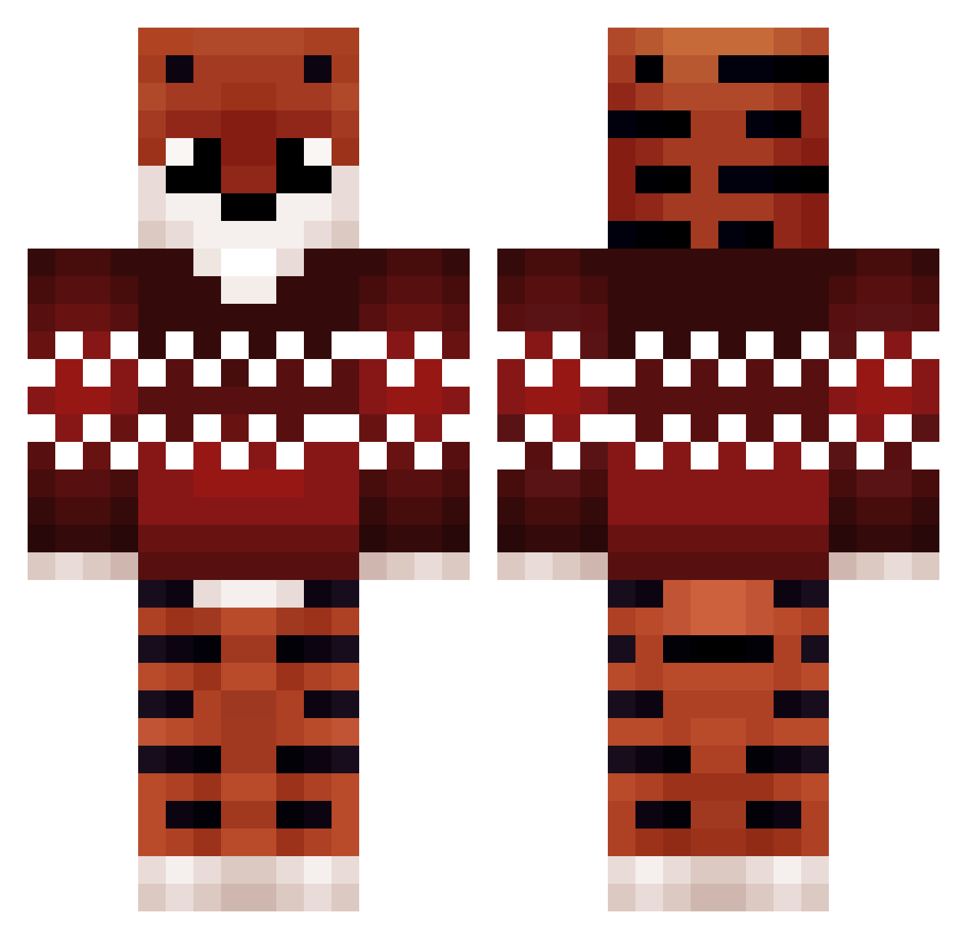 Staube Minecraft skin, front and back view