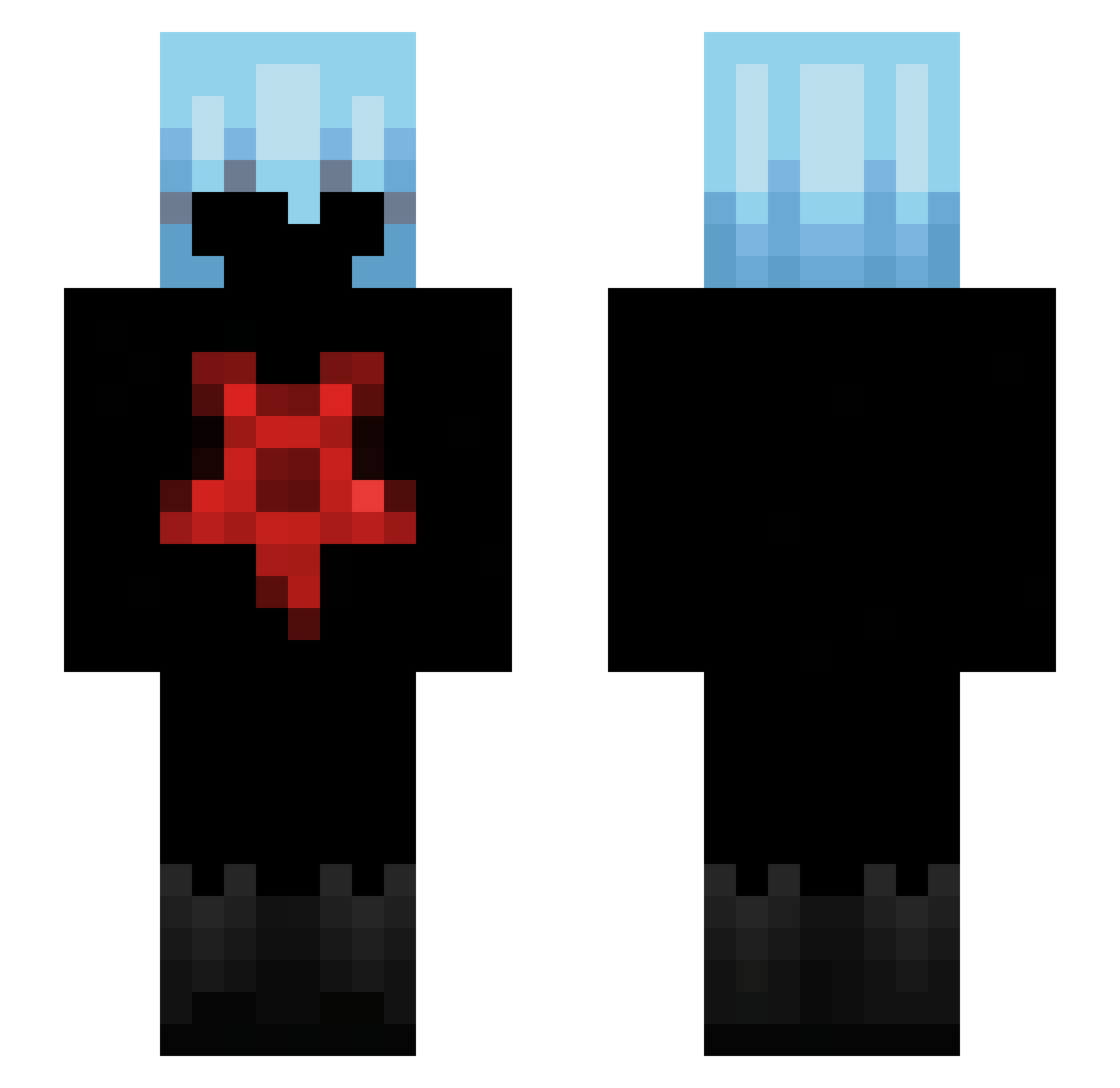 Re9n Minecraft skin, front and back view