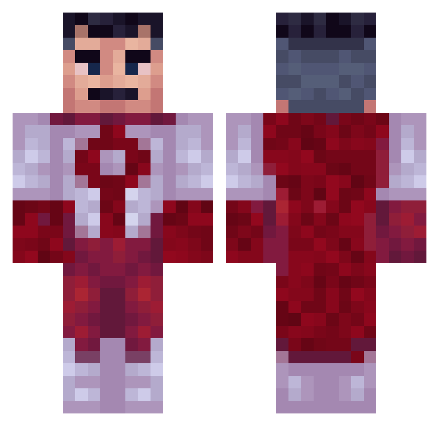 arlokii Minecraft skin, front and back view