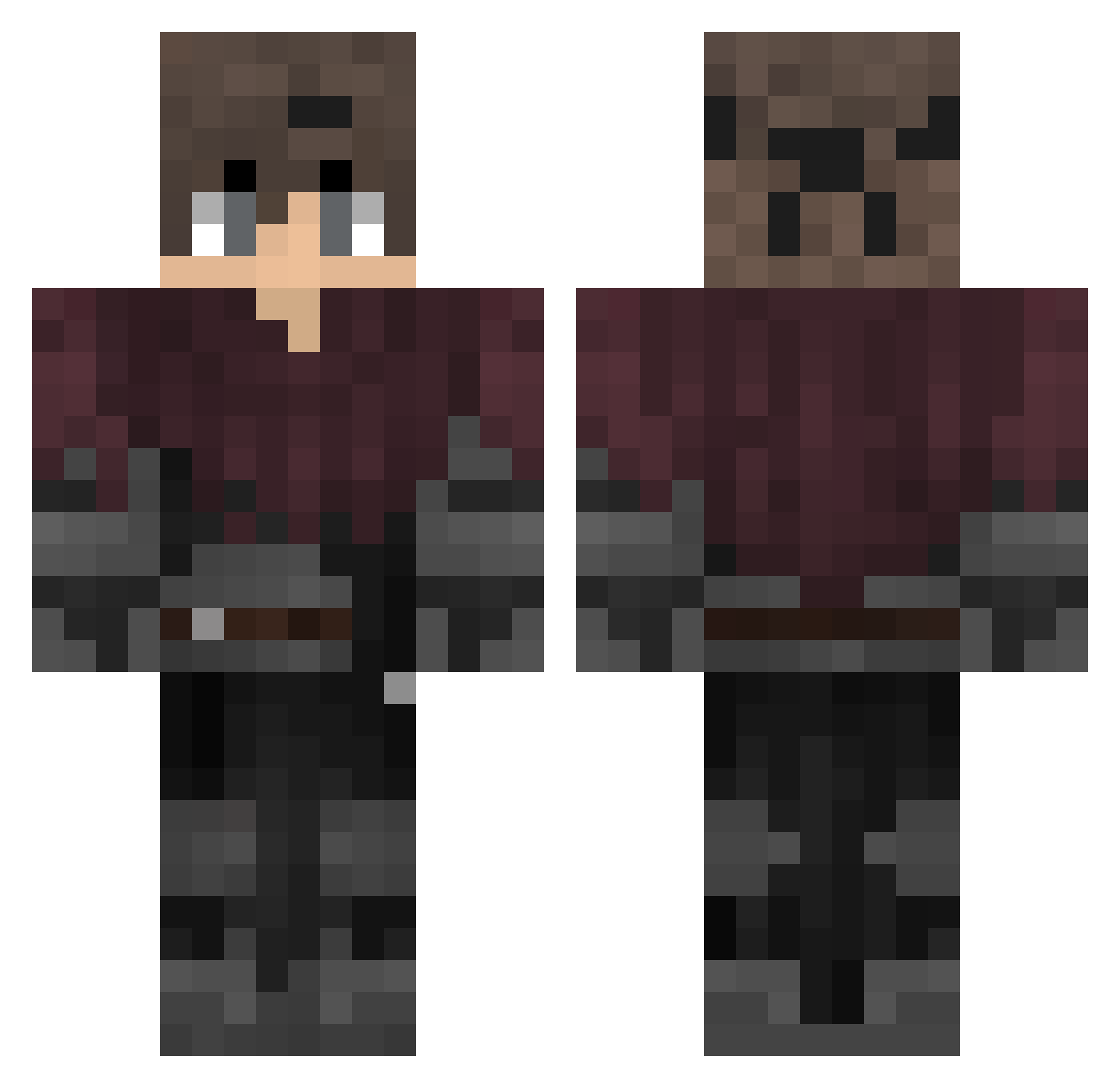 Fiireek Minecraft skin, front and back view