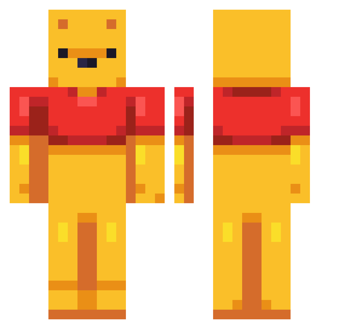 Krispies01 Minecraft skin, front and back view
