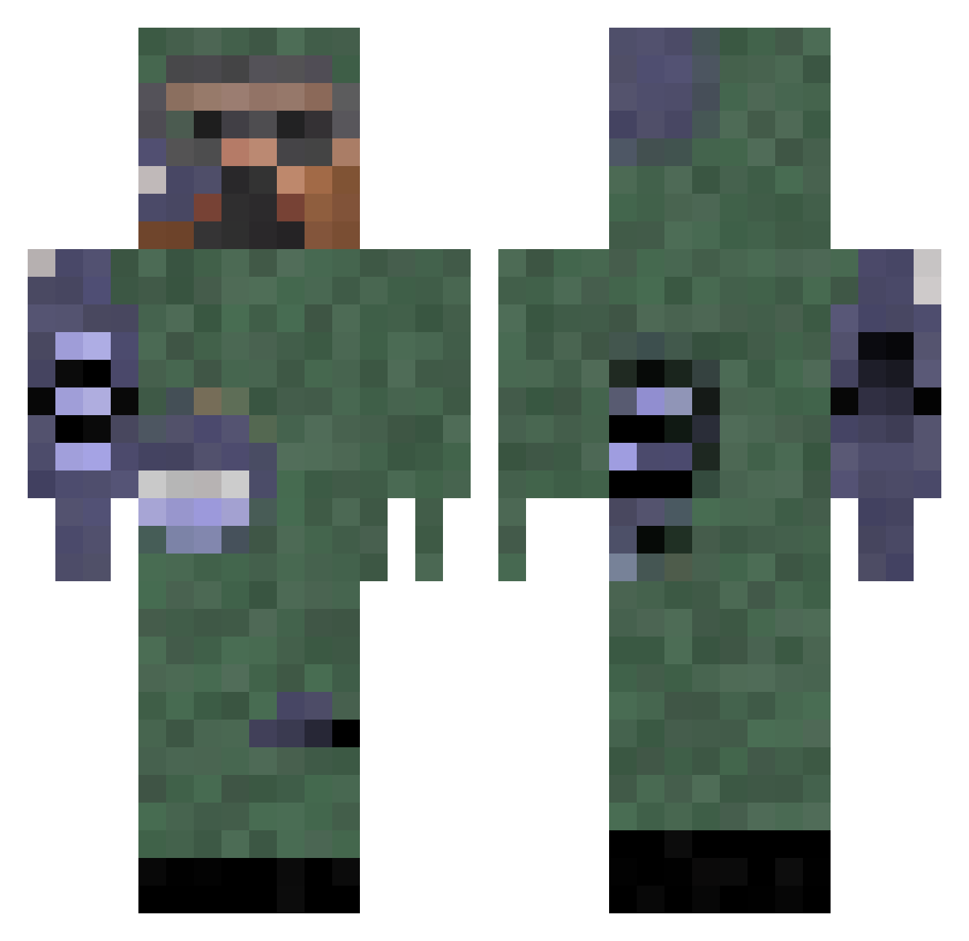 bio_robot Minecraft skin, front and back view