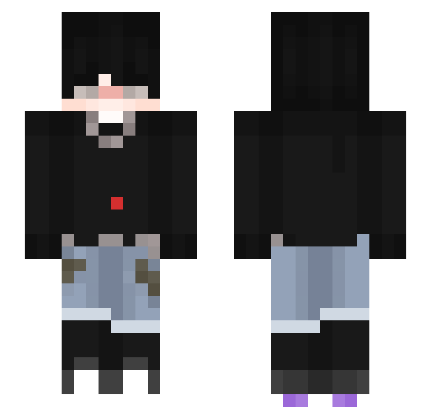 YourAverageJoker Minecraft skin, front and back view