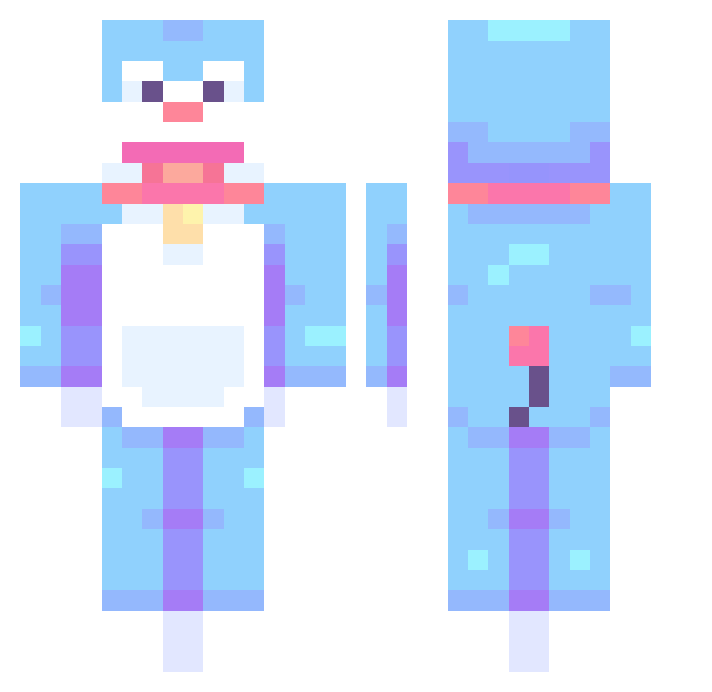 asian_LOVER69 Minecraft skin, front and back view