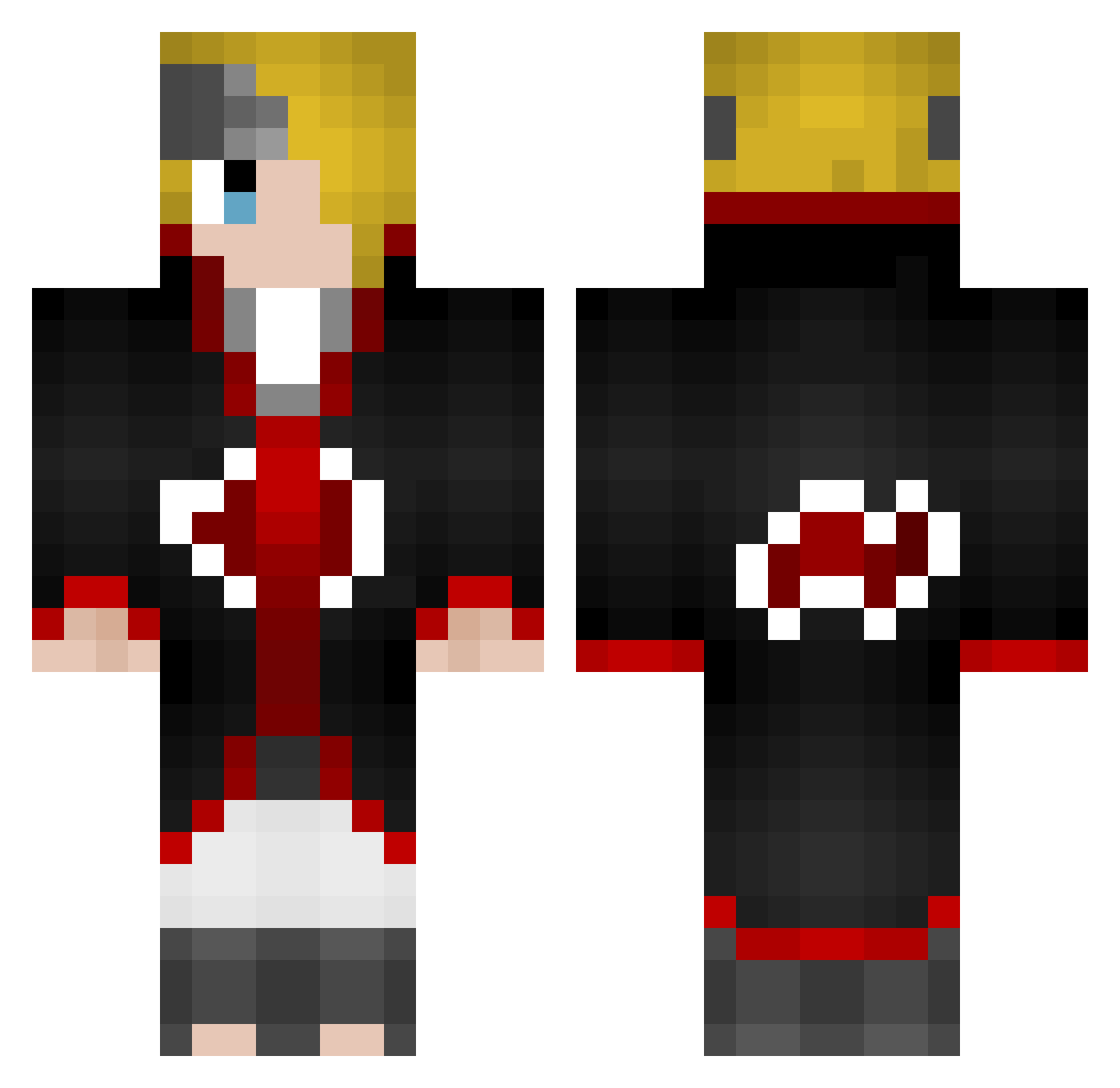 vitular Minecraft skin, front and back view